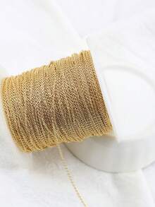 5m/1m/Pack Steel Chain Bulk, Suitable For Silver/Rose Gold O-Shape Flat Chain 1mm/1.5mm/2mm/2.5mm Necklace DIY Jewelry Supplies (Consumable) - Chain - View 2