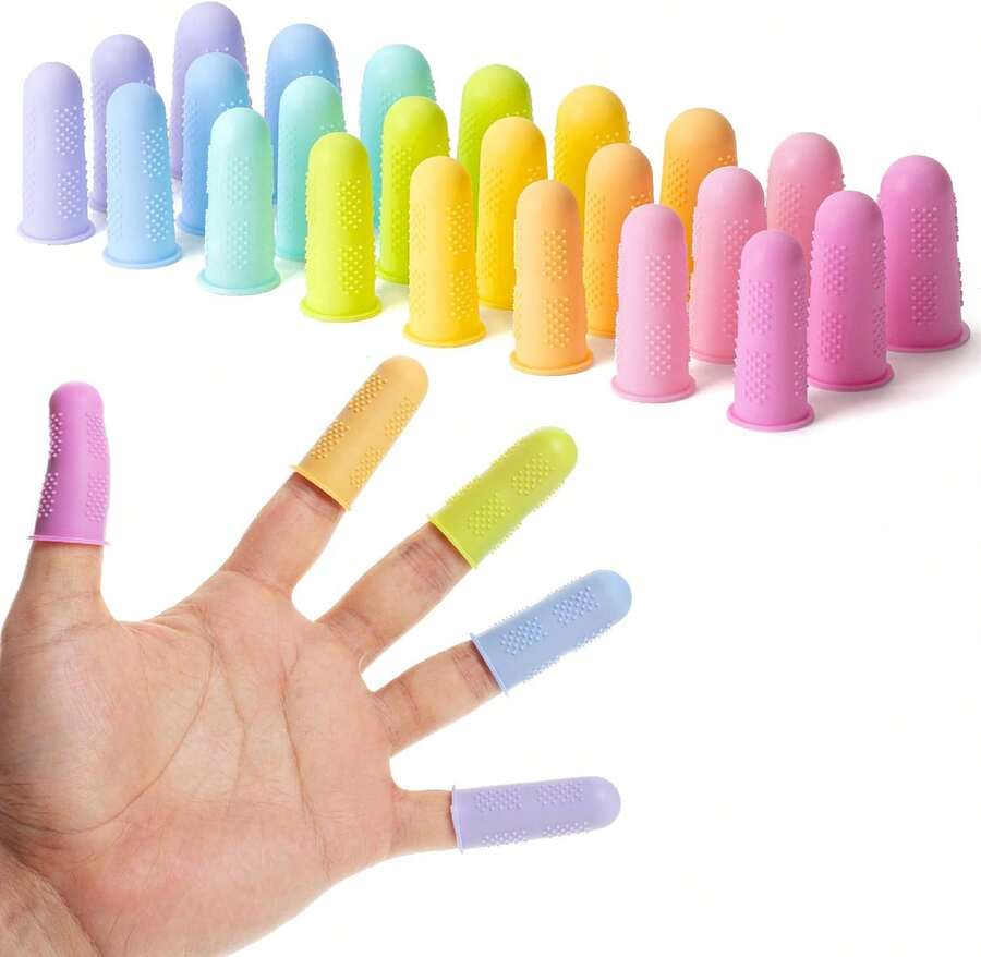 Mr. Pen- Hot Glue Gun Finger Protectors, 24 Pcs, Silicone Thimble Finger Guard For Hot Glue - Pastel - View 1