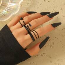 6 Stücke/Set europäischer und amerikanischer Stil durchbrochener verdrehter Fingerring