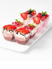 100 piezas Vasos transparentes para postres y gelatina con cucharas, vasos de postre mini reutilizables, suministros para fiestas, tazas para mouse cake, tazas para pudín, suministros para fiestas, viajes al aire libre y picnics