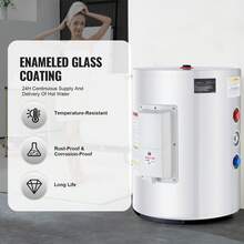 Electric Water Heater, 10 Gallon Tank Instant Hot Water Heater, 1.6Kw Tankless Water Heater W/ LED Display,Knob Control, IPX4 Waterproof Side Connection On Demand Heaters For Shower, Bath - Xem 4