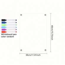 1pc Magnetic Acrylic Memo Board Set - Multi Functional Weekly Plan And Refrigerator Storage Box, Kitchen/Office Refrigerator Notepad, Weekly And Monthly Plans, Reusable Shopping List And To-Do List Manager, Transparent Note Holder, Can Be Used For Notes, Messages, And Writing, Erasable, Can Be Used As A Magnetic Refrigerator Sticker, Equipped With 6 Whiteboard Pens - Multicolor - View 13