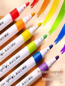 12/24/48/60 Colors Acrylic Marker Pens, Minimalist Design Suitable For Painting And Art Creation, Waterproof And Non-Bleeding, Washable For DIY Use On Fabric, Glass, Wood And Most Surfaces - Multicolor - View 2