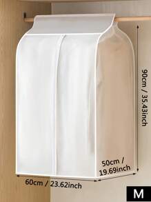 1pc Clothes Dust Cover Garment Hanging Bag, 3D Household Clothes Dust Proof Cover Full Wrap Thickened Organizer Bag, Semi-Transparent Plastic Garment Bag