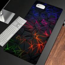 1pc Large Mouse Pad Stylish Geometric Design Desk Mat Computer Keyboard Mouse Laptop Gaming Mat - Suitable For Gamers/Office And Study Accessories - Multicolor - View 3