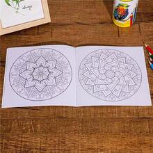 1 件全新曼陀罗着色书，大尺寸 8.27 * 8.27 英寸 126 页适合男士、女士、成人作为缓解压力的着色书，24 页小尺寸 7.28 * 7.28 英寸曼陀罗着色书、绘画书、缓解压力的书、着色书、生日礼物、节日礼物、文具礼物、圣诞节、万圣节 - 彩色 - 查看 10
