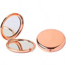 Gold Magnifying Compact Mirror Purse - 1x/2x Magnification Travel Makeup Mirror 2.76 Inch Double-Sided Folding Mirror,Cute Small Pocket Mirror,Travel Essentials - Rose Gold - View 9