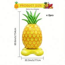 1/2/5pcs Oversized Stand-Up Pineapple Balloon, Summer Fruit Party, Suitable For Summer Wedding, Birthday, Hawaiian Theme Party, Beach Birthday Decor
