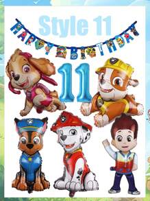 Paw Patrol Dog Patrol Geburtstags-Themen-Set, Ryder Archi Daily Flauschiger Aluminiumfolie Luftballon Kombination, Paw Patrol Geburtstags-Party Dekorationsartikel