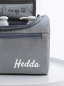 1pc Custom Name Toiletry Bag Personalised Monograms Travel Bag For Women Men Customized Hanging Cosmetic Organizer Water Resistant Makeup Bag For Accessories Toiletries Medium Size Large Capability Travel Essentials