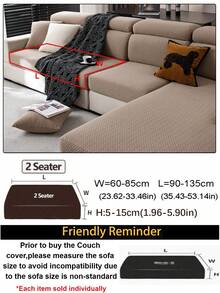 1pc Solid Color Elastic Sofa Cover, Boho Style Sofa Slipcover, Anti-Slip Anti-Cat Scratch Sofa Protector, Suitable For 1-4 Seat Sofas, Home Decor For All Seasons, Machine Washable - Khaki - View 12