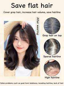 No Need To Wear A Hair Net Wig For Women, Fluffy Curly Hair On The Top Of The Head, Thin Hair Growth, White Hair Cover, Full Head Cover