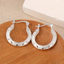 Bohemian Style Retro Textured Circular Earrings - Women's Preferred Casual Decoration, Holiday Gift, Commemorative Gift