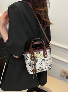 Nova Bolsa de Mão Pequena Bordada Estilo Chinês para Mulheres 2025 Nova Moda Bolsa Balde de Ombro Versátil Primavera/Verão, Melhor Presente do Dia das Mães para Mulheres