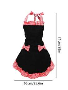 Baking/Cooking Essential! Black & White Bow Apron With Adjustable Strap Design For A Better Fit
