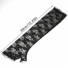 Elegant Women's Fingerless Lace Gloves - Sexy & Breathable Elbow-Length Arm Warmers For Summer Events, Performances & Parties | Delicate Floral Lace Design | Sun-Protective & Fashionable Accessory