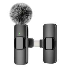 ميكروفون لاسلكي صغير الحجم للهاتف الذكي، ميكروفون لاسلكي للتشغيل بالوصل والتشغيل لتسجيل الفيديو والصوت، ميكروفون بنمط المقلمة للمقابلات والتدريس