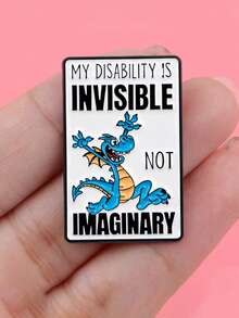 1 件心理健康意识珐琅别针卡通蓝龙胸针松针翻领别针徽章服装配饰时尚珠宝礼品