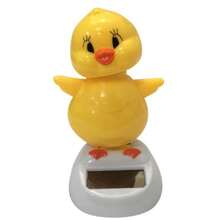 1pc Solar Powered Dancing Chick, Solar Powered Bobble Head Chicken, Solar Powered Car Pendant, Cartoon Bobble Head Chick Decor, Car Dashboard Bobble, Solar Power Kit - Multicolor - View 1