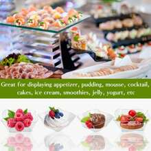 Disposable Plastic Mousse Dessert Cup, 4-Compartment Plates, Sauce Dish, Cake And Dessert Tray