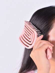 Cepillo1 pieza Peine de laca elástica de unicolor Cepillo desenredante - Desliza el cepillo desenredante a través del cabello enredado - Morado - Ver 2
