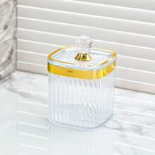 1pc/4pcs Custom Storage Jars, Personalized Custom Plastic Storage Jars, Minimalist Transparent Moisture-Proof Sealing Boxes, Suitable For Kitchen Storage Boxes, Spice Storage Boxes, Cleaning Swab Storage Boxes, Minimalist INS Style, High-Quality Storage Jars, Family Storage Classification, Home Decoration, Categorized Storage, Cosmetic Storage, Gifts For Mom, Gifts For Him.