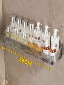 1 Pieza Caja de almacenamiento montada en la pared, diseño sin perforación y con drenaje - Organizador transparente ahorrativo de espacio para cocina/baño | Cajas de almacenamiento, Organizadores de pared, Almacenamiento de baño