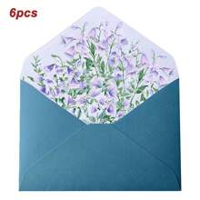 Set da 6 pezzi di buste e carta da lettere a tema floreale romantico, con buste ed carta con eleganti motivi floreali, adatti per lettere d'amore, note, matrimoni, inviti, delicata carta da lettere e buste floreali, buste per cartoline, forniture scolastiche, back to school