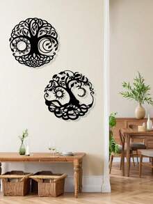 1 件金属星星和月亮剪影墙饰，适用于室内/室外家居装饰、乔迁礼物、客厅、厨房、浴室、卧室墙壁艺术 - 彩色 - 查看 9