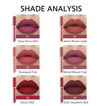 Matte Liquid Lipstick Set - 6 Colors A/B Collection, Long-Lasting Waterproof, Non-Fading, Soft Velvet Matte Lip Tint, Moisturizing & Non-Drying (Dark, Medium) - set a - View 4