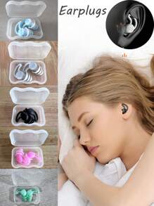 Tappi per le orecchie in silicone, tappi anti-rumore impermeabili a tre strati, super insonorizzanti e con riduzione del rumore, tappi per dormire, per la pausa pranzo in ufficio, per fare un sonnellino, accessori da viaggio, con custodia da trasporto, viaggi, vacanze, estate, ritorno a scuola, cuscino da viaggio per il collo
