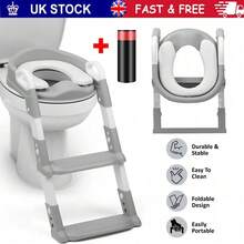 Children Toilet Seat & Ladder Toddler Training Step Up Easy Fold Down For Kids - 1 - View 3