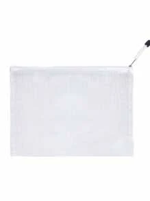 10/20pcs A4 Mesh Zipper Bags, PVC Mesh Zipper Pouches, Waterproof Plastic Mesh Zipper Envelopes, File Folders, Multi-Purpose Mesh Organizer Bags, Transparent Document Storage Bags Back To School