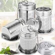 Mornihima Tea Strainers Infuser For Loose Tea 304 Stainless Steel Mesh Loose Leaf Steeper Diffuser With Chain Hook And Threaded Lid For Black Tea, Spices And Seasonings, Stainless Steel Tea Infusers, Extra Fine Mesh Strainers With Drip Trays, Brew Loose Tea,Tea Infuser Strainers For Loose Tea With Scoop, Extra Fine Mesh Steeper 304 Stainless Steel Diffuser Leaf Holder With Extended Chain Hook For Brew, Spices, Seasoning,Tea Infuser, Extra Fine Mesh Tea Infusers For Loose Tea, Stainless Steel Tea Strainer With Extended Chain Hook, Tea Steeper For Brew Tea, Spices & Seasonings - Nhiều màu - Xem 2