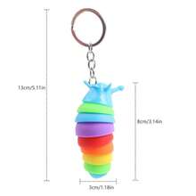 10 件烦躁钥匙链玩具，3D 打印感官玩具，铰链弹力烦躁玩具，可爱毛毛虫形状缓解焦虑桌面玩具（颜色随机）