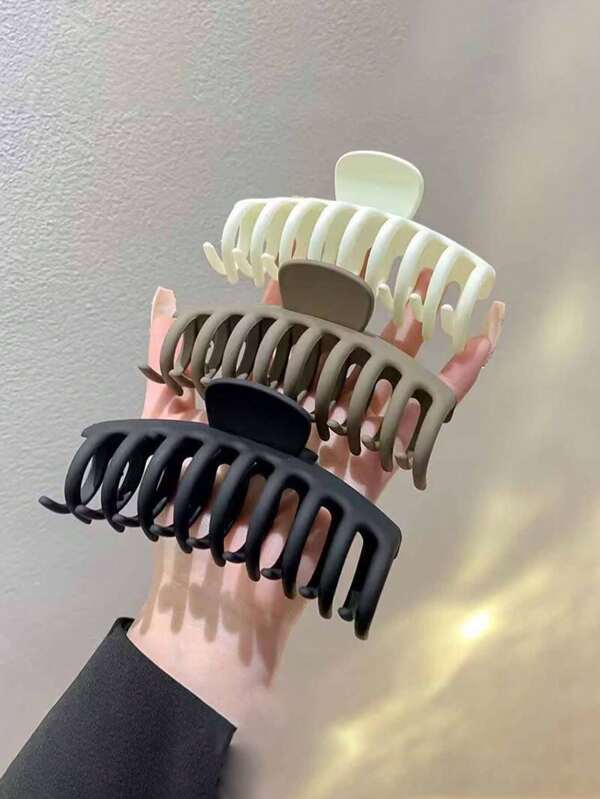 1pc/2pcs/3pcs Frosted Large Keel Hair With High-End Hair Claw Hair Clip, Hair Claw At The Back Of The Head Back To School