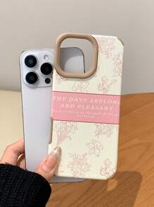 Einfache 2-in-1 Imitatledertasche mit vintage Blumen-Ausschnitt Anti-Sturz Handyhülle für Apple