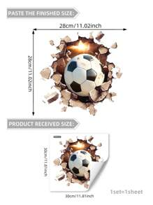 Adhesivo de pared con patrón de fútbol 3D, adhesivos, vinilo decorativo para decoración del hogar, artículos de decoración de primavera para renovar tu hogar, adhesivos de decoración de ramas