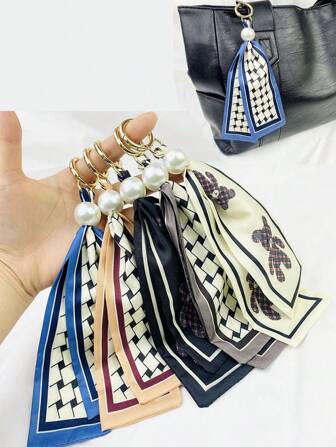 韩国时尚丝巾钥匙扣吊坠创意布艺手机壳DIY配饰时尚女包包装饰