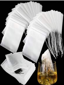 100pcs Non-Woven Reusable Tea Bag - Resealable, Lint-Free, Suitable For Restaurants, Cafes And Home Use - Perfect For Loose Leaf Tea, Spices And Herbs, Non-Woven Tea Filter Bags With Drawstring For Tea Infuser, Applicable For Restaurants, Hotels, Home Gatherings, Theme Parties, Weddings, Birthdays, Random Colors And Styles