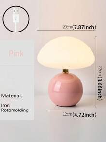 1 PC LED Portable Mushroom Decorative Lamp With USB Plug, Push Button Switch, Three Colours Changing Light, Reading Desktop Table Lamp, Outdoor Camping Night Light, Suitable For Dining Room, Bedroom, Living Room, Office Home Decoration, Holiday Gift For Friends