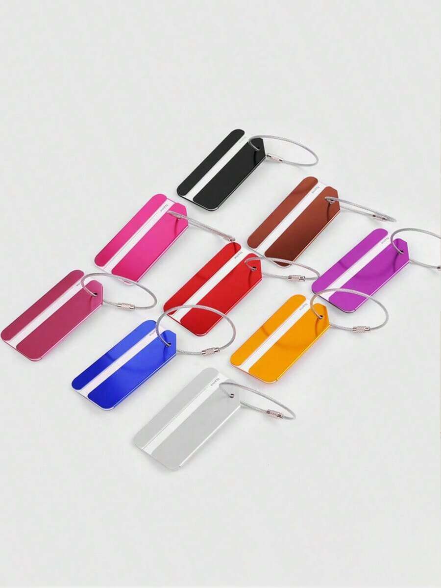 Aluminum Luggage Tags, Luggage Tag Holders For Travel Luggage Baggage Identifier Travel Essentials Travel Accessories Vacation Summer Holiday Back To School Women Mini Travel Products Bag For School School Accessories School Stuff - Multicolor - View 1