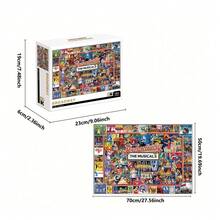 1 盒 1000 片高品质成人拼图，风景、油画、多肉植物、伦敦巴士、梦幻湖、热气球，27.56 X 19.68 英寸/70 X 50 厘米，厚纸板成人拼图玩具，益智减压趣味家庭游戏，适合家庭、客厅和办公室装饰，很棒的圣诞礼物