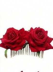 Pettine per capelli da sposa con rose di stoffa vellutata, accessorio per capelli con doppia rosa, per pettinatura raccolta, adatto per San Valentino, pettini per capelli laterali