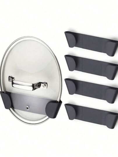 2'li/3'lü/4'lü Duvara Monte Tencere Kapağı Rafı, Mutfak Tencere Kapağı Saklama Kutusu