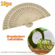 1-30pcs Elegant Folding Wooden Fans, Bohemian Style Hand Fans, Hollow Carved, Portable Lightweight Wooden Fans, Suitable As Photography Props, Graduation Gifts For Women, Home Decor, Use In Summer, Beach Or Travel To Enjoy Cool Breeze, Personalized Carved Wooden Wedding Fans