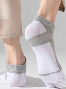 1/4 Pairs Men's Low Cut Toe Socks, No Show Toes Splitting Sports Socks, Suitable For Daily Or Sports Use, Fall - Multicolor - View 8