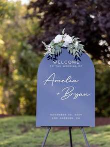 1pc 55*40cm/48*40cm/40*30cm Blank Acrylic DIY Signage Board, Wedding Welcome Sign, Minimalist Wedding Decor Suitable For Outdoor Lawn Wedding, Indoor Wedding Or Beach Wedding, Birthday Party And Other Theme Party Wayfinding - Multicolor - View 9