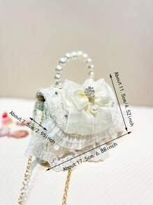 1 pieza Bolso de hombro cruzado con diseño de moño a la moda, Monedero mini de estilo princesa, Bolso pequeño lindo, Regalo y Juguete