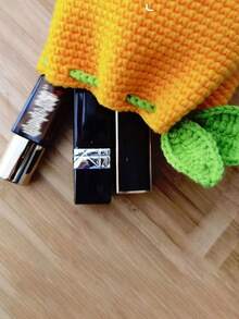 手工钩编水果零钱包 - 亮橙色针织钱包，草莓钩编收纳袋，包包挂饰，耳机收纳袋，钥匙扣，时尚旅行配件及女士礼物，迷你零钱包 - 彩色 - 查看 9